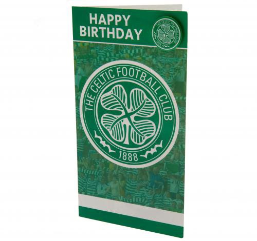 FC Celtic życzenia urodzinowe Birthday Card & Badge