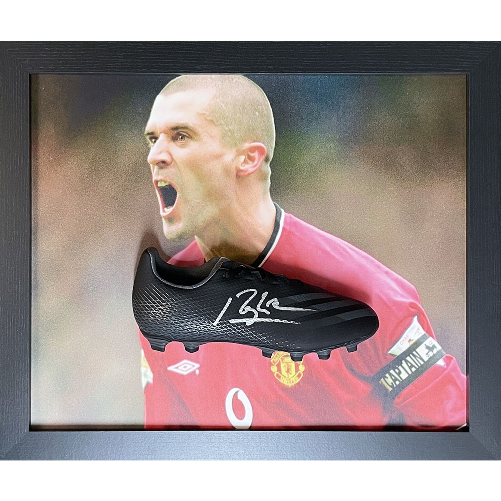 Słynni piłkarze kicker w ramce Manchester United FC Keane Signed Boot (Framed)