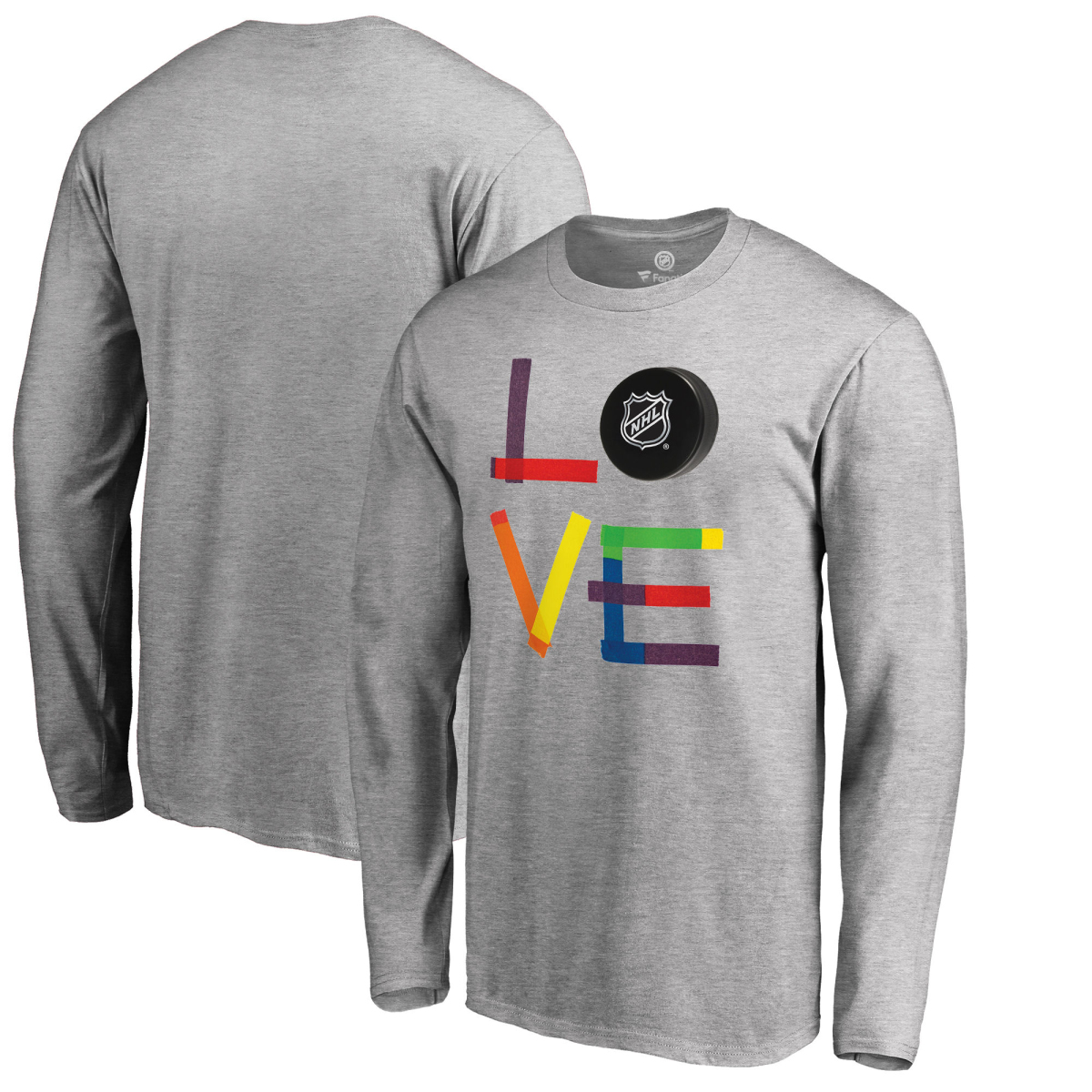 NHL produkty męska koszulka z długim rękawem grey NHL logo Hockey Is For Everyone Love Square
