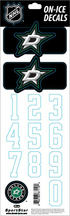 Dallas Stars naklejki na kask Decals Black