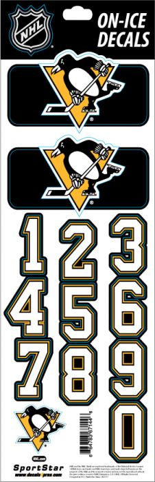 Pittsburgh Penguins naklejki na kask Decals Black