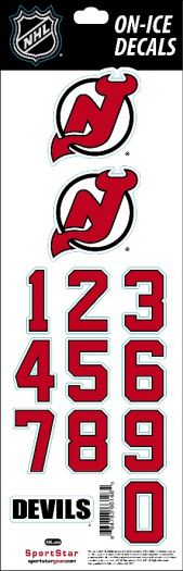 New Jersey Devils naklejki na kask decals red