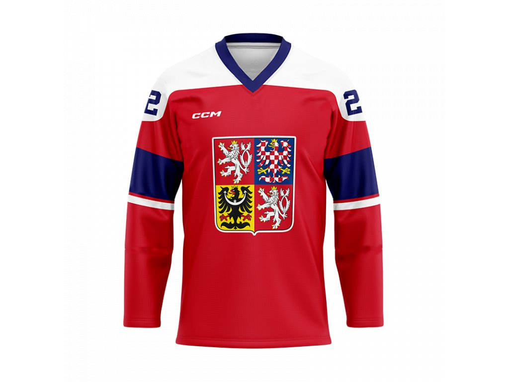 Reprezentacje hokejowe hokejowa koszulka meczowa Czech Republic red embroidered