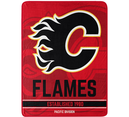 Calgary Flames koc Plush Micro Throw Logo