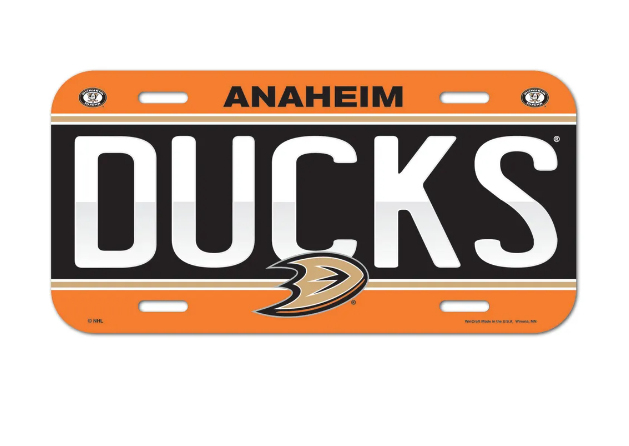 Anaheim Ducks tablica na ścianę License Plate Banner