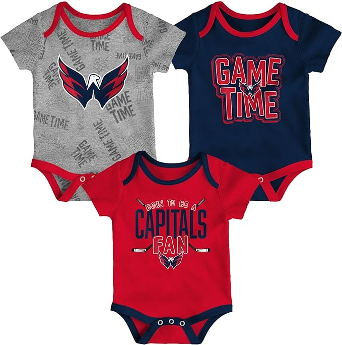 Washington Capitals body niemowlęce 3-pack Game Time S/S Creeper Set - Newborn