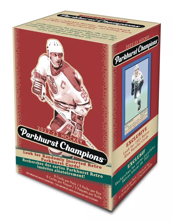 NHL pudełka karty hokejowe NHL 2022-23 Upper Deck Parkhurst Champions Blaster Box