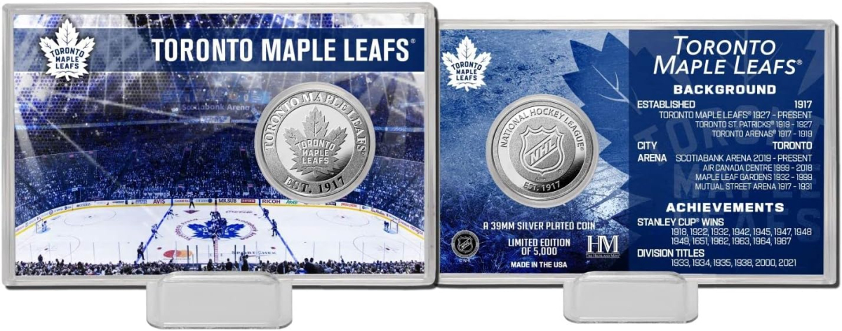 Toronto Maple Leafs Monety kolekcjonerskie History Silver Coin Card Limited Edition od 5000