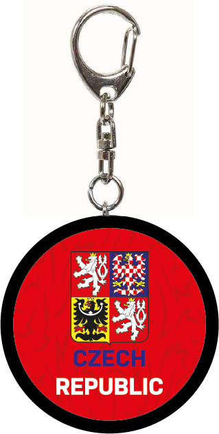 Reprezentacje hokejowe brelok do kluczy Czech Republic minipuk logo red