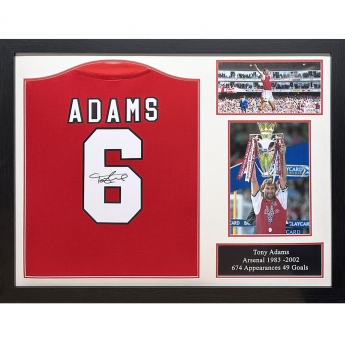 Słynni piłkarze koszulka w antyramie Arsenal FC Adams Retro Signed Shirt (Framed)