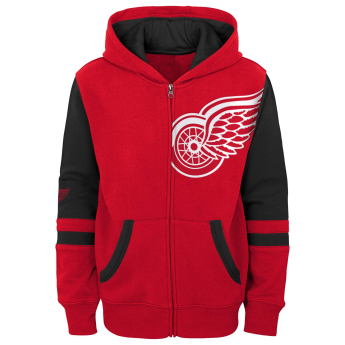 Detroit Red Wings dziecięca bluza z kapturem faceoff colorblocked fleece full-zip