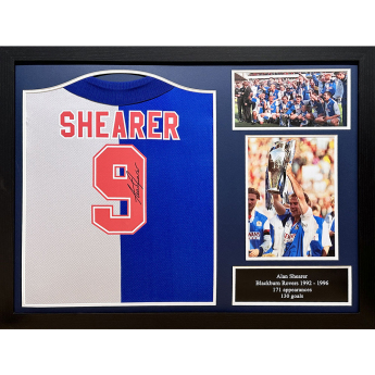 Słynni piłkarze koszulka w antyramie Blackburn Rovers FC 1994-95 Shearer Signed Shirt (Framed)