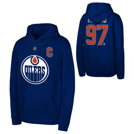 Edmonton Oilers dziecięca bluza z kapturem Connor McDavid Flat Captains N&N Flc Hood