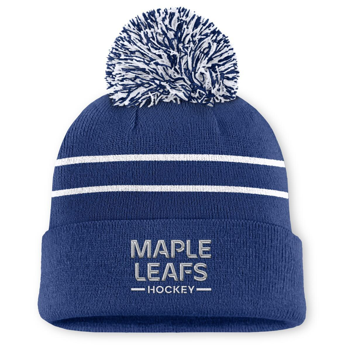 Toronto Maple Leafs czapka zimowa damska Authentic Pro W/Cap Cuffed Pom Beanie