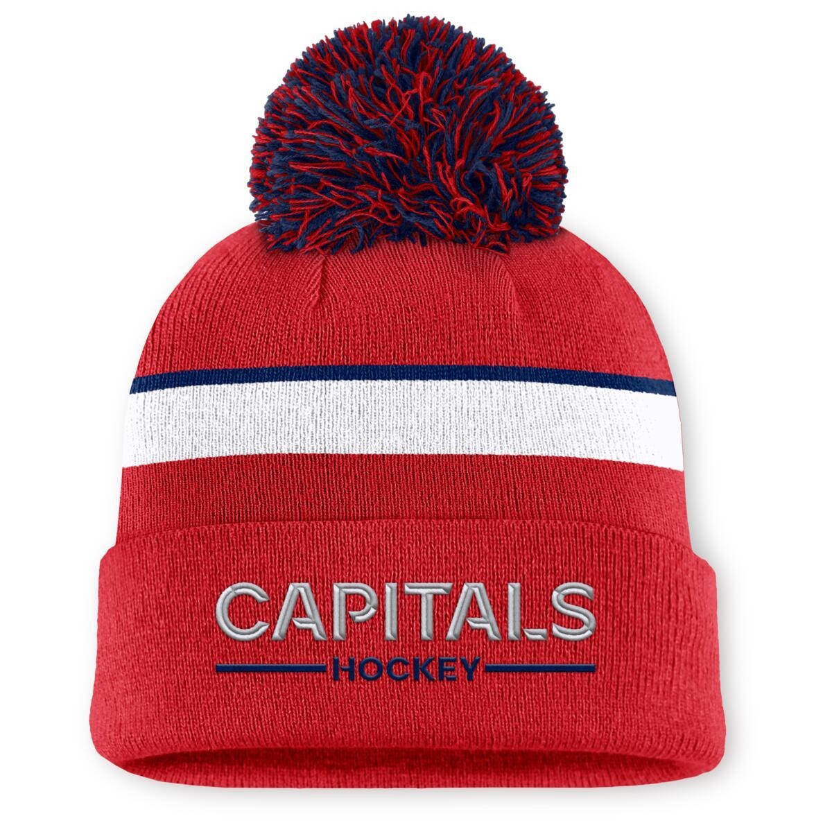 Washington Capitals czapka zimowa damska Authentic Pro W/Cap Cuffed Pom Beanie
