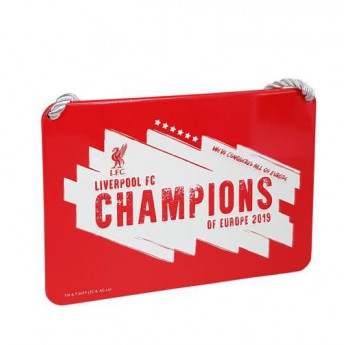Liverpool tablica na ścianę Champions Of Europe Bedroom Sign