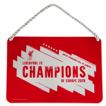 Liverpool tablica na ścianę Champions Of Europe Bedroom Sign