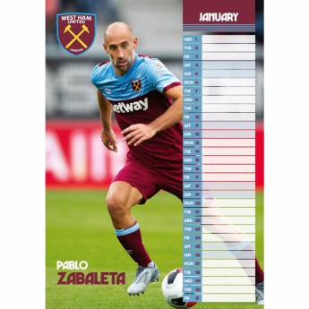 West Ham United kalendarz 2020 Team A3
