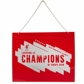 Liverpool tablica na ścianę Champions Of Europe Metal Sign