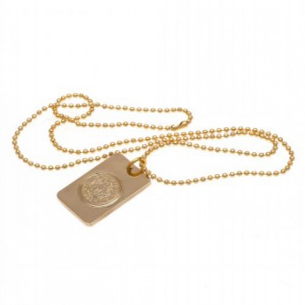 Leicester City naszyjnik z zawieszką Gold Plated Dog Tag & Chain