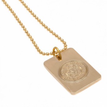 Leicester City naszyjnik z zawieszką Gold Plated Dog Tag & Chain