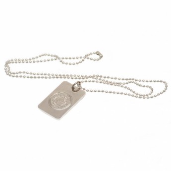 Leicester City naszyjnik z zawieszką Silver Plated Dog Tag & Chain