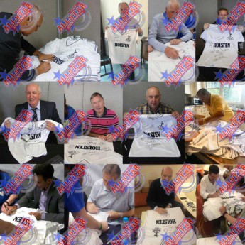 Słynni piłkarze piłkarska koszulka meczowa Tottenham Hotspur FC 1984 UEFA Cup Final Signed