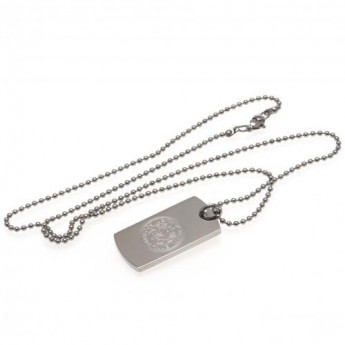 Leicester City naszyjnik z zawieszką Engraved Dog Tag & Chain