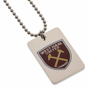 West Ham United naszyjnik z zawieszką Enamel Crest Dog Tag & Chain