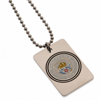 Manchester City naszyjnik z zawieszką Enamel Crest Dog Tag & Chain