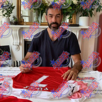 Słynni piłkarze koszulka w antyramie Henry, Bergkamp, Pires and Vieira 2018-19 Signed Shirt (Quad Framed)