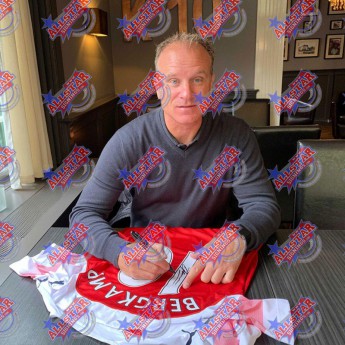 Słynni piłkarze piłkarska koszulka meczowa Arsenal Bergkamp 2018-2019 Signed Shirt