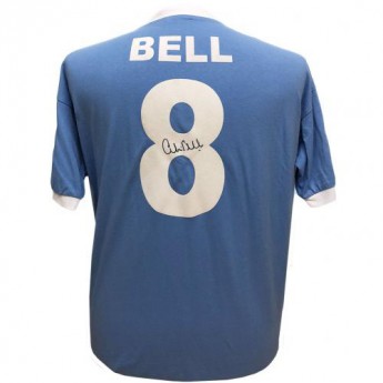 Słynni piłkarze piłkarska koszulka meczowa Manchester City Bell retro Signed Shirt