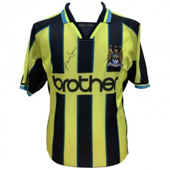 Słynni piłkarze piłkarska koszulka meczowa Manchester City Dickov 1999 Signed Shirt