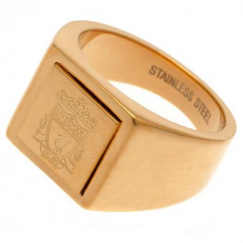 Liverpool pierścionek Gold Plated Signet Ring Small
