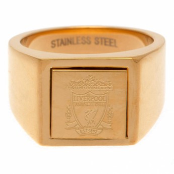 Liverpool pierścionek Gold Plated Signet Ring Small