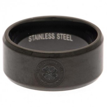 FC Celtic pierścionek Black IP Plated Ring Small