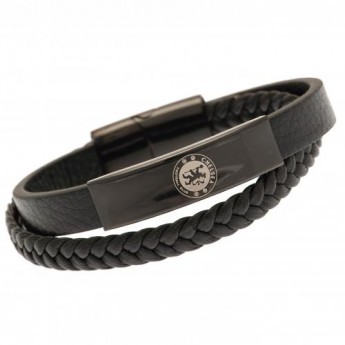 Chelsea bransoletka skórzana Black IP Leather Bracelet
