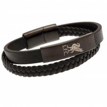 Liverpool bransoletka skórzana Black IP Leather Bracelet