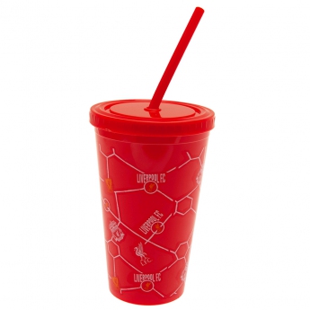 Liverpool kubek ze słomką kids beaker red