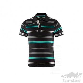 MERCEDES AMG PETRONAS STRIPED POLO BLACK