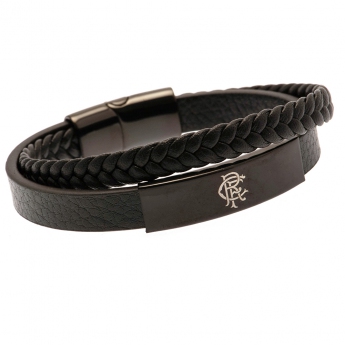 FC Rangers opaska Black IP Leather Bracelet