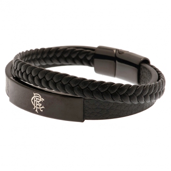 FC Rangers opaska Black IP Leather Bracelet