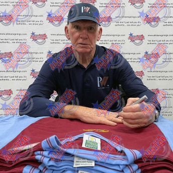 Słynni piłkarze piłkarska koszulka meczowa Aston Villa 1982 Withe Signed Shirt