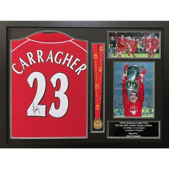 Słynni piłkarze koszulka w antyramie Liverpool 2000 Carragher Signed Shirt & Medal (Framed)