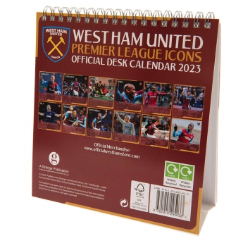 West Ham United kalendarz Desktop Calendar 2023