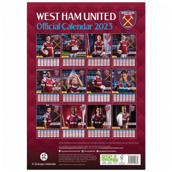 West Ham United kalendarz A3 Calendar 2023