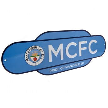 Manchester City tablica na ścianę Colour Retro Sign