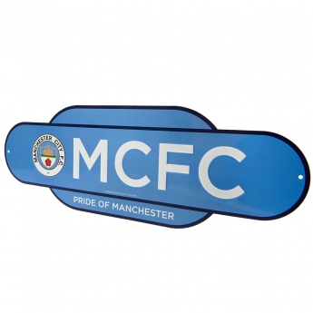 Manchester City tablica na ścianę Colour Retro Sign