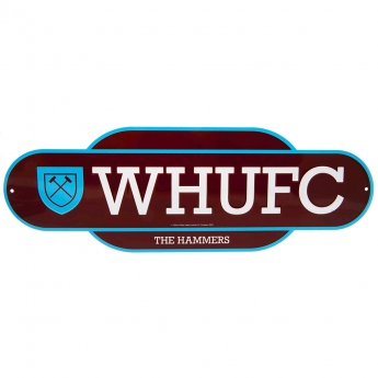 West Ham United tablica na ścianę Colour Retro Sign